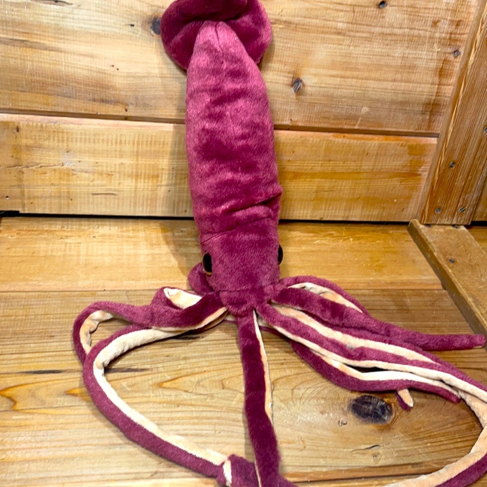 Wild Republic - Burgandy Giant Squid Plush! 32" Long! EUC